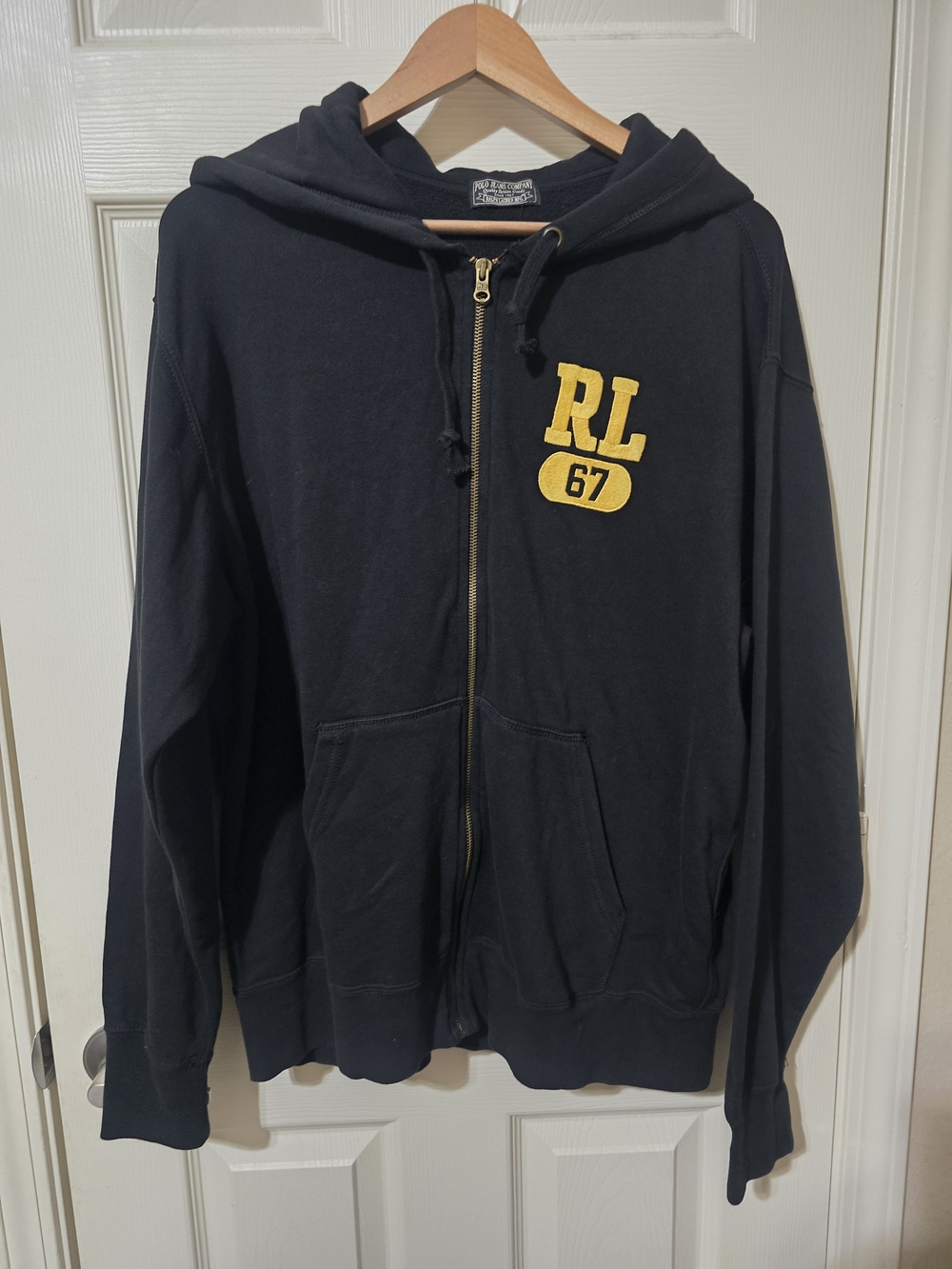Ralph Lauren Men's RL 67 Navy Zip-Up Hoodie Sz XL